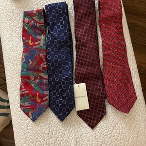 Giorgio Armani Men's Tie Collection - Red, Blue, Burgundy